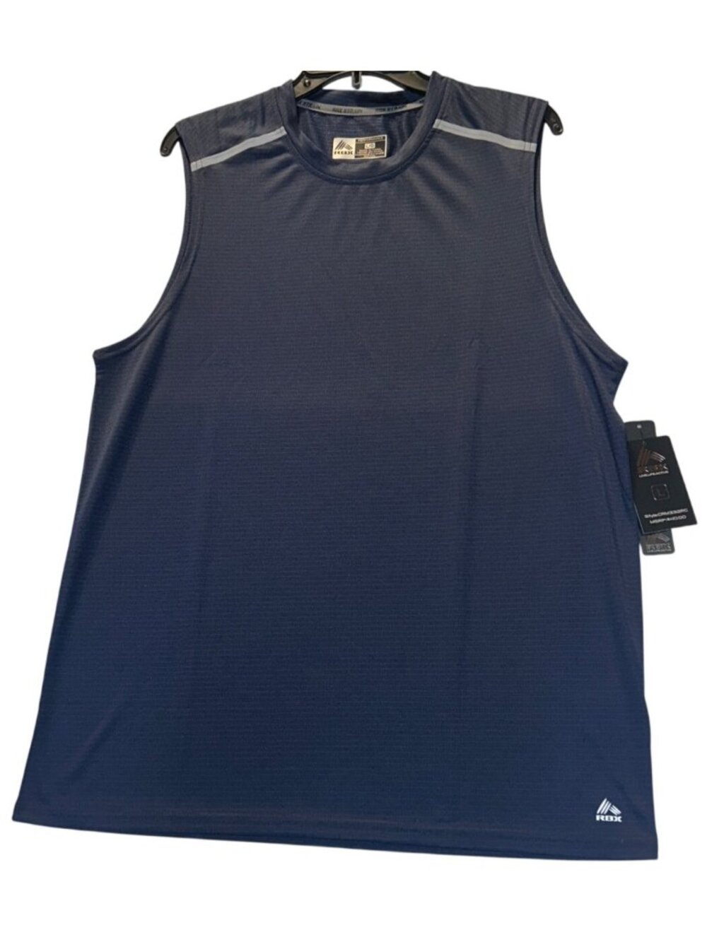 RBX Mens Size Large Performance Sleeveless Shirt Navy Blue Moisture-Wicking